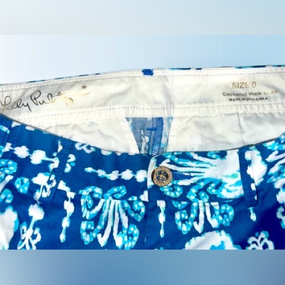 Lilly Pulitzer COCOANUT WALK CROP Pants “Get In Line Indigo” Size: 0 - Picture 4 of 4